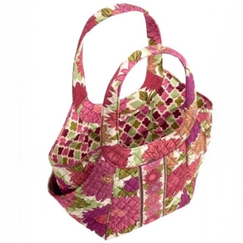 Vera Bradley Quilted Floral Shoulder Bag Pink Green Cottagecore Vintage Y2K - Picture 2 of 13
